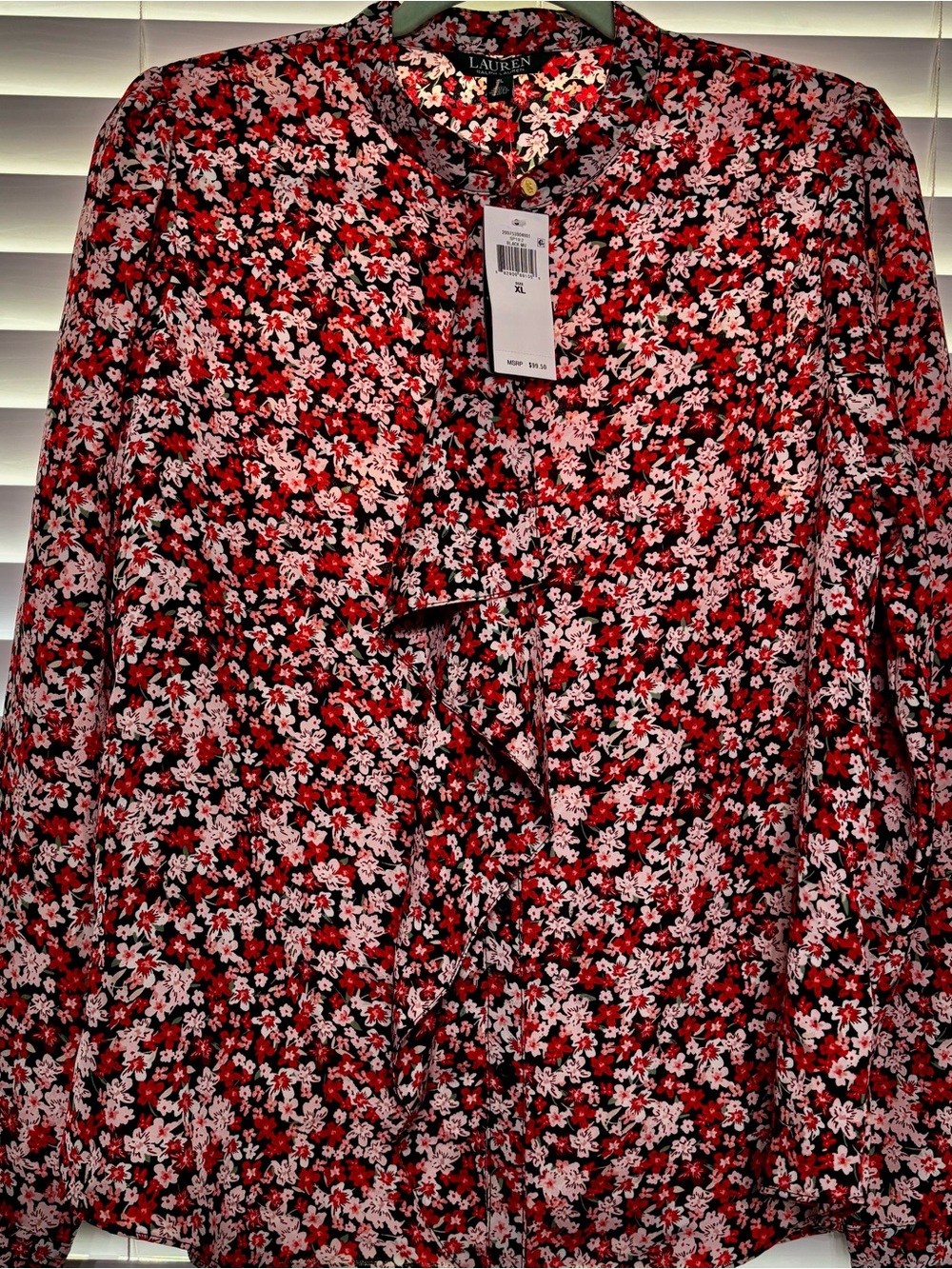 NWT Ralph Lauren Woman’s Long sleeve ruffled front blouse
